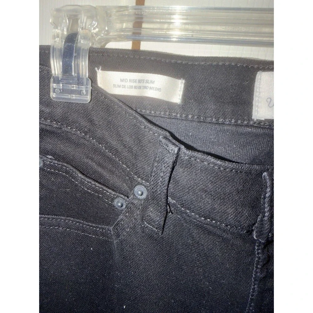 Universal Thread Womens Mid-Rise 80s Slim Fit Jeans Sz 8 Black Minimal Casual